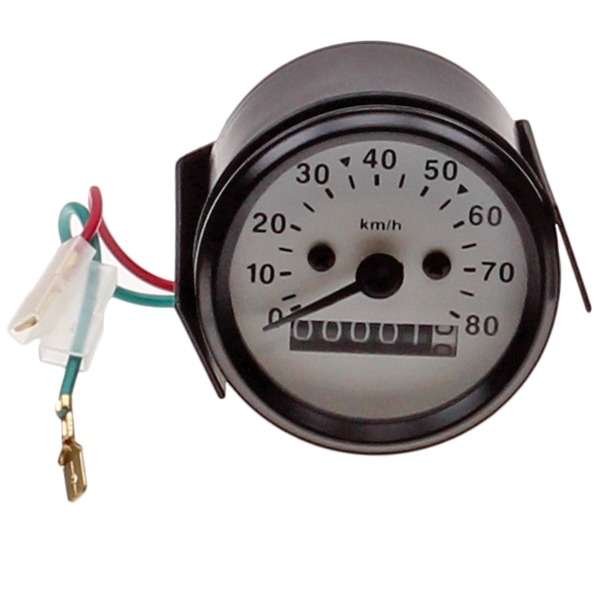 KM Teller-Klok UNI Rond 60mm 80kmh (VDO) WIT