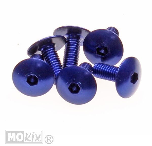 Plaatwerk Schroef M6x15 Inbus ALU Blauw (6)
