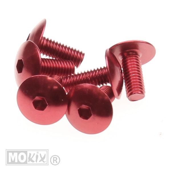 Plaatwerk Schroef M6x15 Inbus ALU Rood (6)