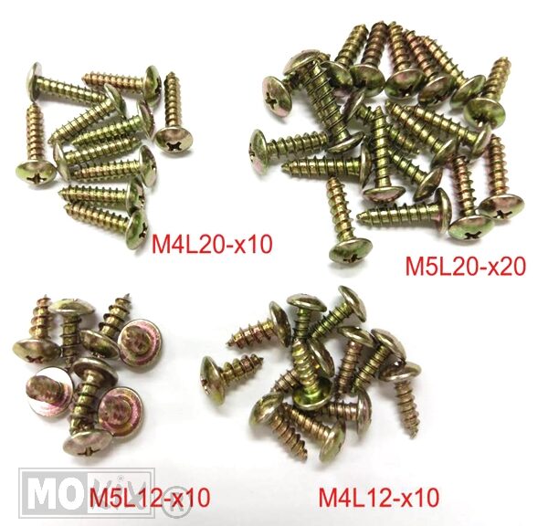 Parkerset Staal m4/m5 12/20mm Sortie 50st Geel GAL