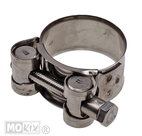Uitlaatklem Bocht 32-35mm (20mm) M6 RVS Silex