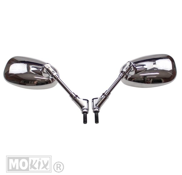 Spiegel UNI Retro Chroom Links/Rechts M10 SET - MKX