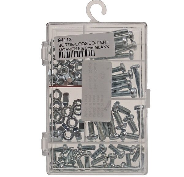 Sortie-Doos Bouten + Moeren 5 & 6mm Blank (50) - Bollard