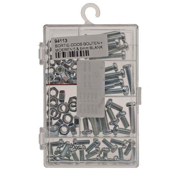 Sortie-Doos Bouten + Moeren 5 & 6mm Blank (50) - Bollard