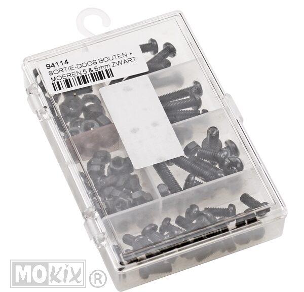 Sortie-Doos Bouten + Moeren 5 & 6mm Zwart (50) - Bollard