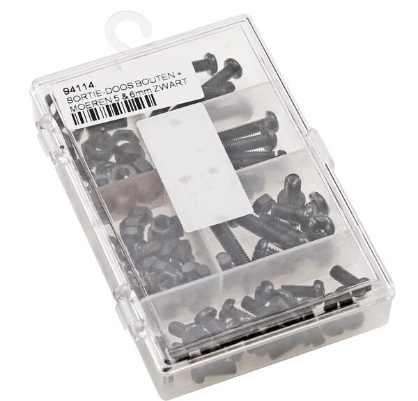 Sortie-Doos Bouten + Moeren 5 & 6mm Zwart (50) - Bollard