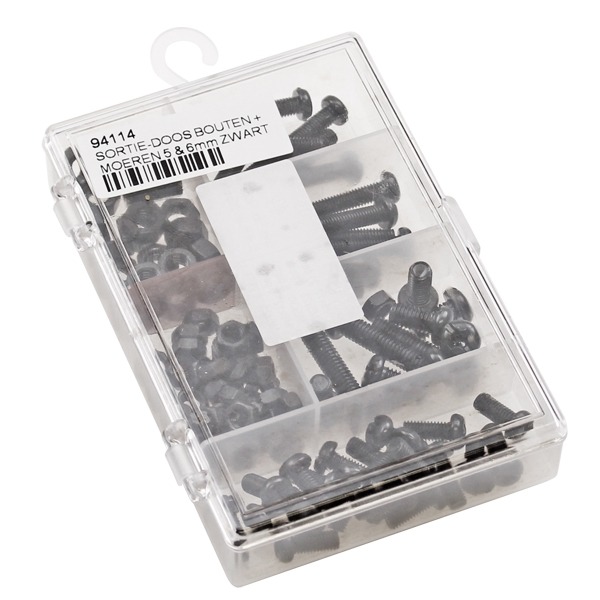 Sortie-Doos Bouten + Moeren 5 & 6mm Zwart (50) - Bollard