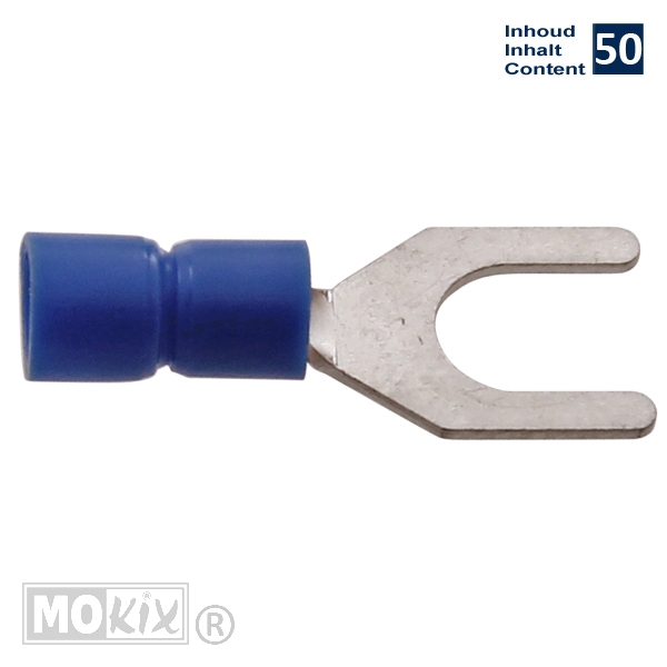 Schuifstekker Vork 6mm ISO 50st Elec