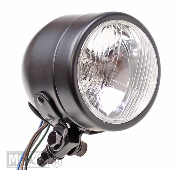 Koplamp Universeel Custom 110mm CE MAT Zwart