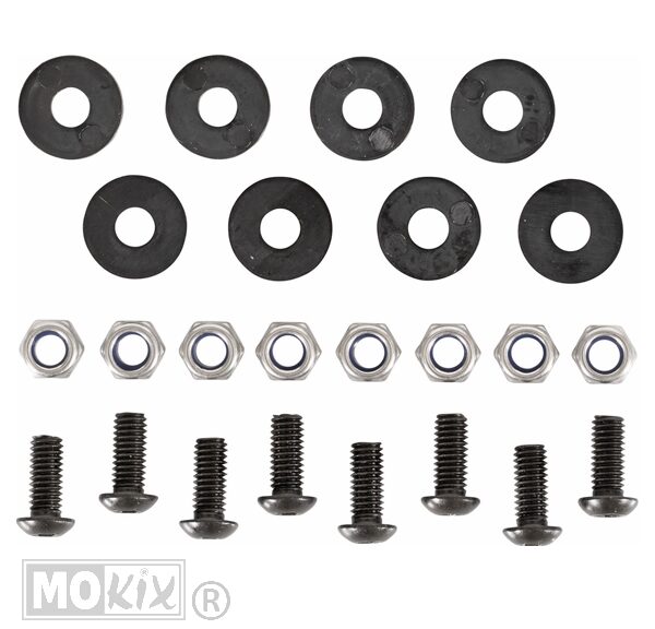 Montage Schroefset Kuipglas M6 Zwart (8)