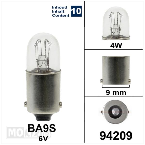 Lamp BA9S 6V 4W CE (10) - Bosma