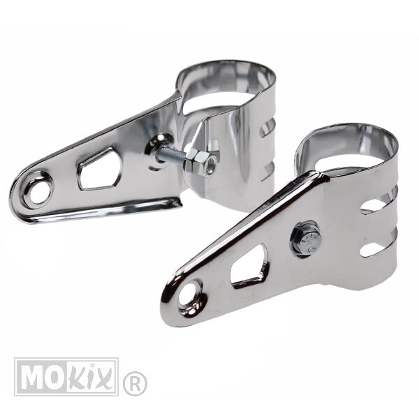 Koplamp-Haak SET UNI 40mm EBR Vork Chroom  (2)