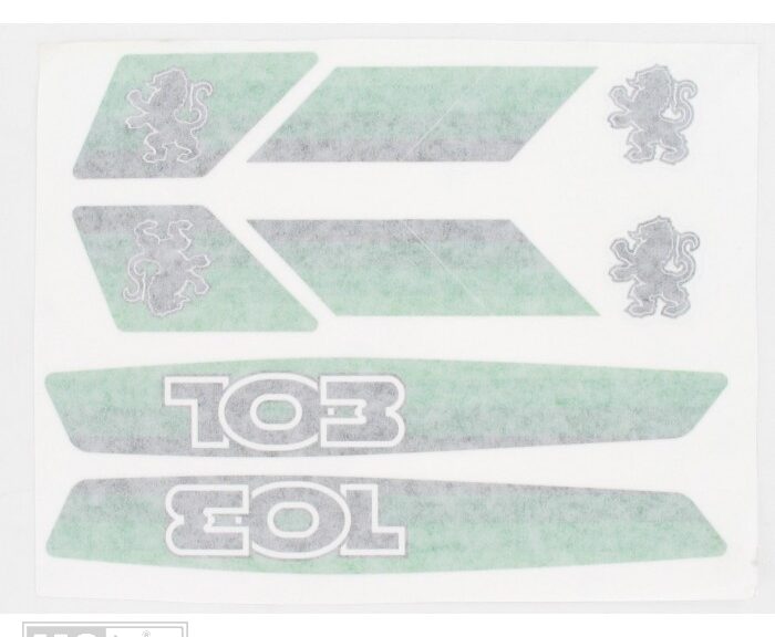 94302 PEUGEOT 103 STICKERSET GROEN 8 delig