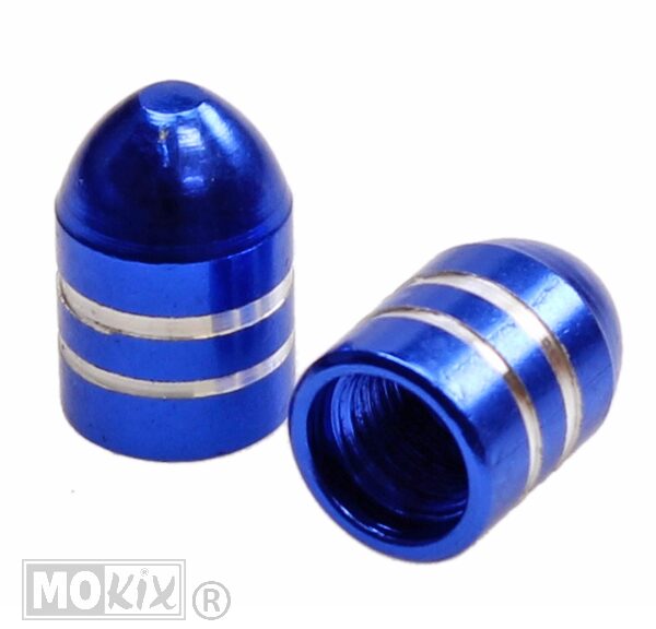 Ventieldop SET Aluminium Punt Blauw