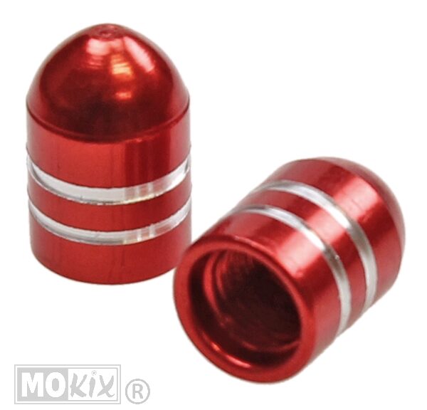 Ventieldop SET Aluminium Punt Rood