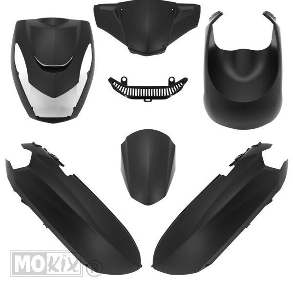 Plaatwerk KIT Peugeot Kisbee MAT Zwart 6delig