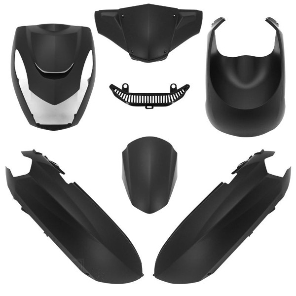 Plaatwerk KIT Peugeot Kisbee MAT Zwart 6delig