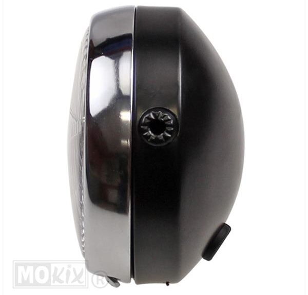 Koplamp Universeel Rond 13cm Zwart/Chroom