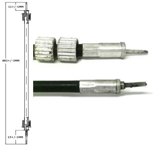 Kabel KM Teller VDO 85cm Zwart Supertec