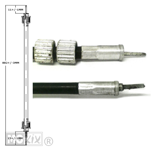 Kabel KM Teller VDO 85cm Zwart Supertec
