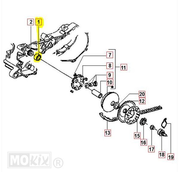 Clutch Spacer Ring Piaggio 2T 26x15x5.5 (1)
