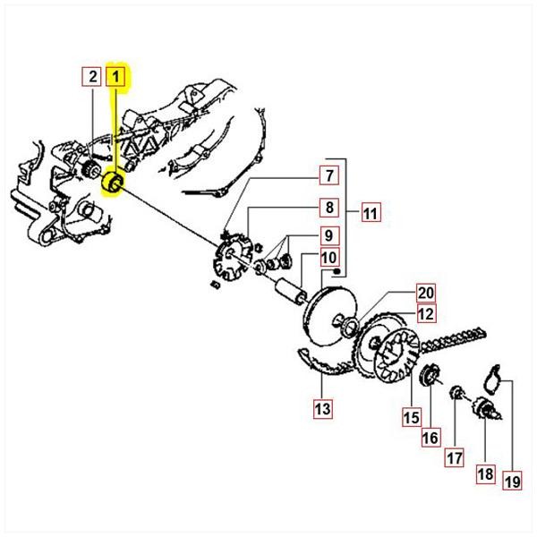 Vulring Koppeling Piaggio 2T 26x15x5.5 (1)