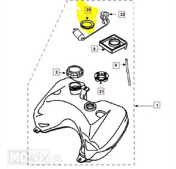 Benzinetank-Rubber Ring Peugeot 57x44x3mm (1) - Supertec