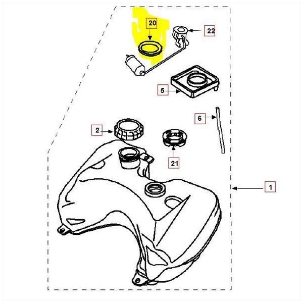 Benzinetank-Rubber Ring Peugeot 57x44x3mm (1) - Supertec