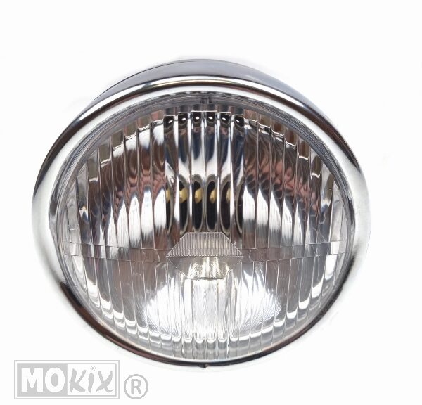 Koplamp UNI Rond 14cm + Schakelaar Zwart/Chroom - Guia