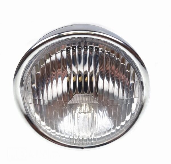 Koplamp UNI Rond 14cm + Schakelaar Zwart/Chroom - Guia
