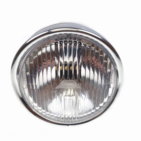Koplamp UNI Rond 14cm + Schakelaar Zwart/Chroom - Guia