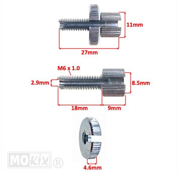 Kabelstelbout M6 MET Gleuf