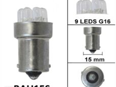 Lamp BAU15S 12V 9 Leds G16 Oranje (1) - Bollard