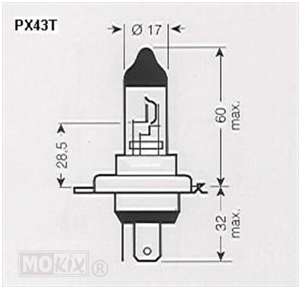 Lamp PX43T 12V 35/35W HS1 CE (1) - Bollard