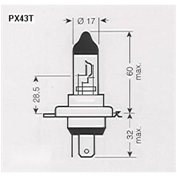 Lamp PX43T 12V 35/35W HS1 CE (1) - Bollard