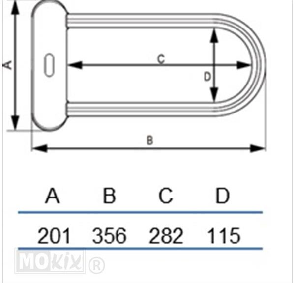 U-Lock / Beugelslot MKX-Lock Zwart ART 5str