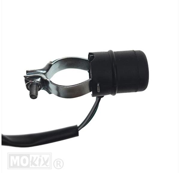 Stopknop MET Kabel 2dlg Zwart Rubber Klem (1)