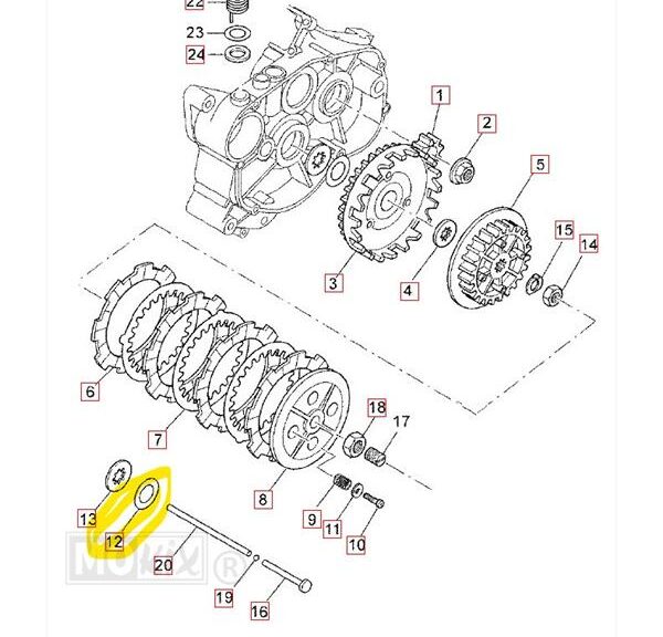 Spacer Coupling DERBI/RIEJU/AM6 17.2x30x0.8