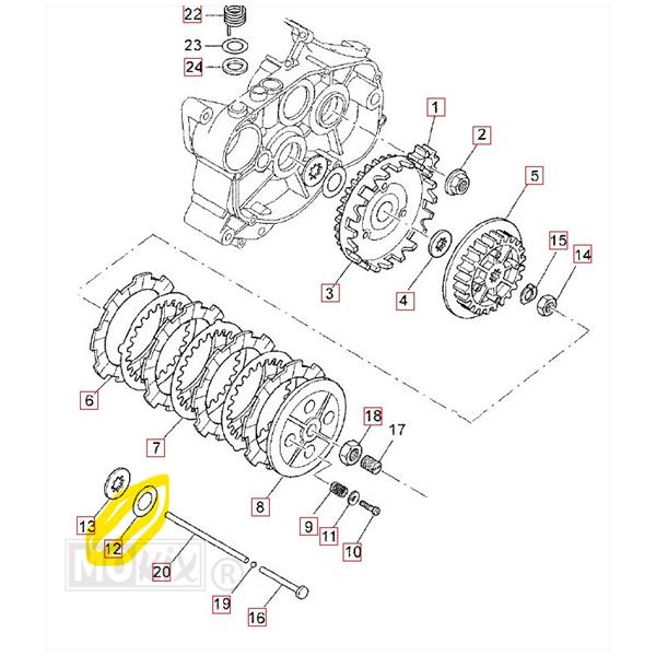 Vulring Koppeling DERBI/RIEJU/AM6 17.2x30x0.8