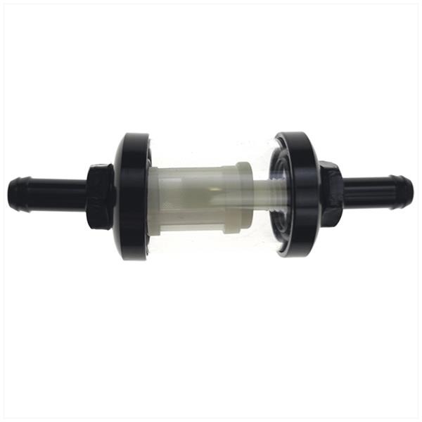Benzinefilter UNI 7mm Aansl.Transparant Zwart - Supertec
