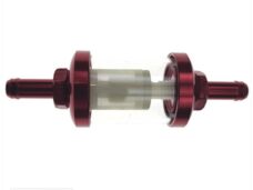 Benzinefilter UNI 7mm Aansl. Transparant Rood - Supertec