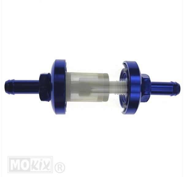 Kraftstofffilter UNI 7mm Anschluss Transparent Blau - Supertec