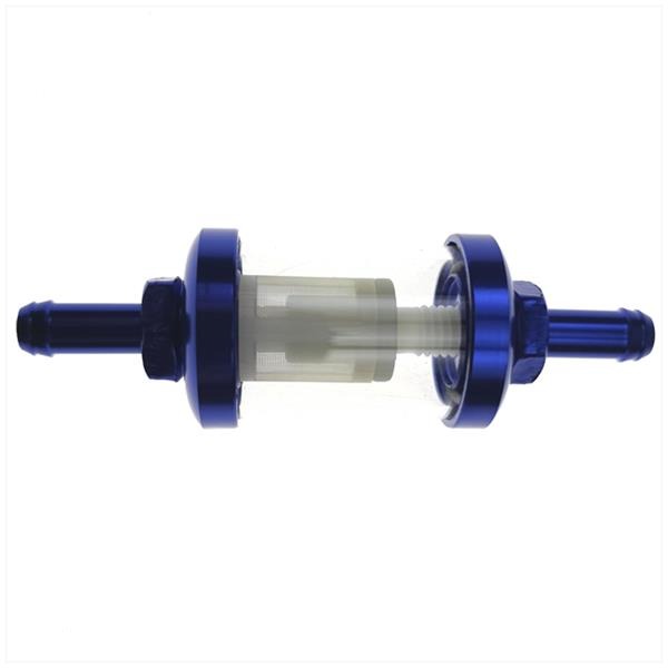 Benzinefilter UNI 7mm Aansl. Transparant Blauw - Supertec