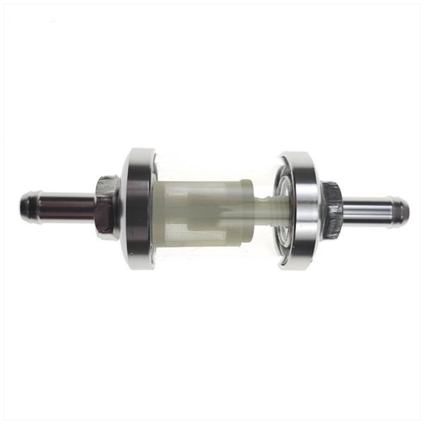 Benzinefilter UNI 7mm Aansl. Transparant Chroom - Supertec