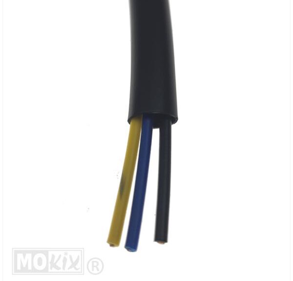 Lichtsnoer 3-ADERIG 0.5mm Zwarte Hoes 1mtr