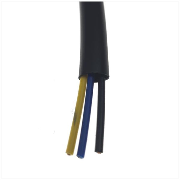 Lichtsnoer 3-ADERIG 0.5mm Zwarte Hoes 1mtr