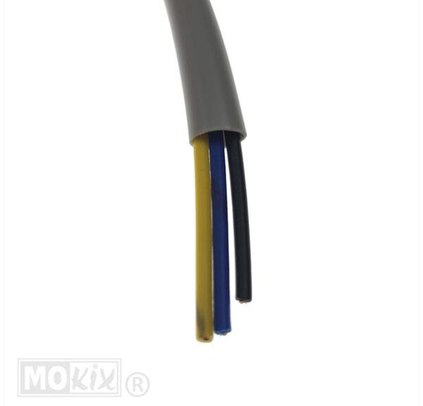 Lichtsnoer 3-ADERIG 0.5mm Grijze Hoes 1mtr