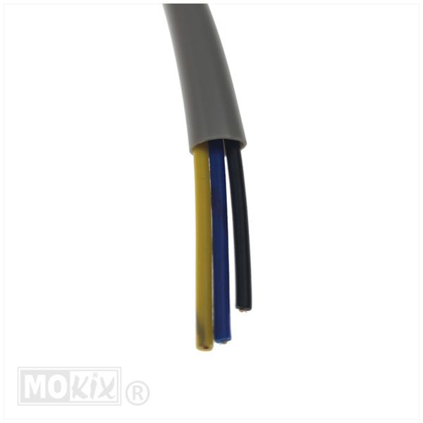 Lichtsnoer 3-ADERIG 0.5mm Grijze Hoes 1mtr