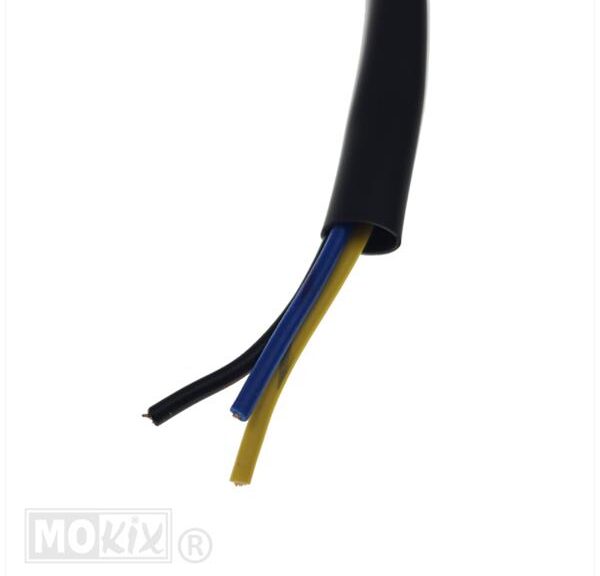 Lichtsnoer 3-ADERIG 0.5mm Zwarte Hoes 2mtr