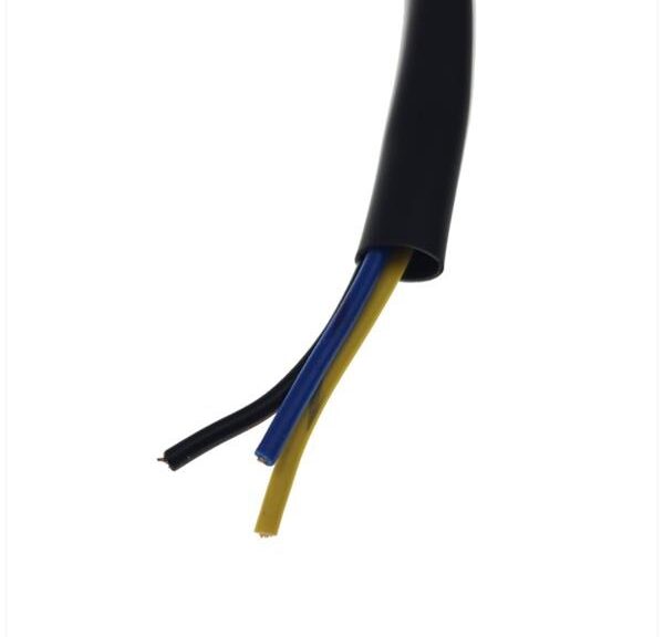 Lichtsnoer 3-ADERIG 0.5mm Zwarte Hoes 2mtr